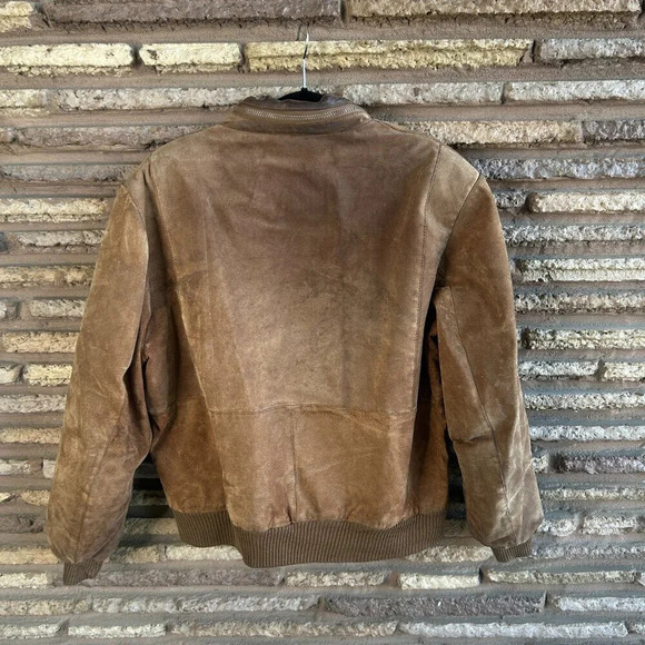 Porsha by Winer Vintage Men’s Suede Bomber Jacket - Distressed Size 44R - Picture 3 of 13